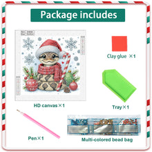 Load image into Gallery viewer, Diamond Painting - Partial Special Shaped - Cute Christmas snake (30*30CM)
