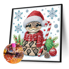 Load image into Gallery viewer, Diamond Painting - Partial Special Shaped - Cute Christmas snake (30*30CM)
