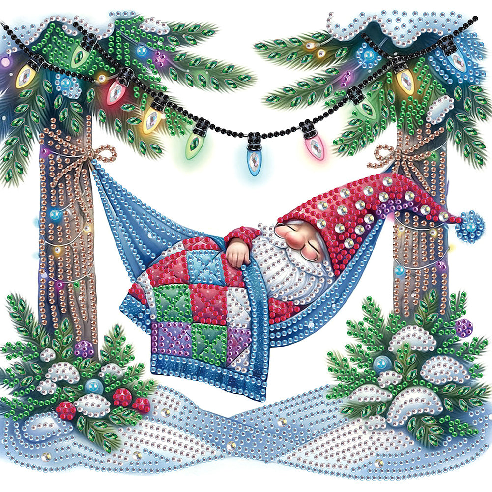 Diamond Painting - Partial Special Shaped - Christmas gnomes (30*30CM)