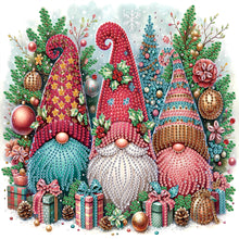 Load image into Gallery viewer, Diamond Painting - Partial Special Shaped - Christmas gnomes (30*30CM)
