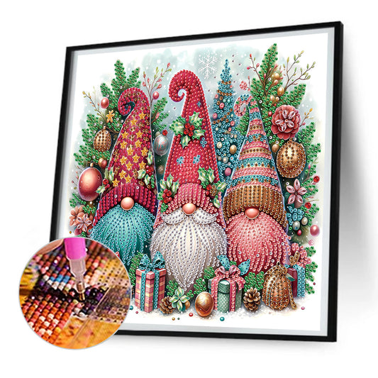 Diamond Painting - Partial Special Shaped - Christmas gnomes (30*30CM)