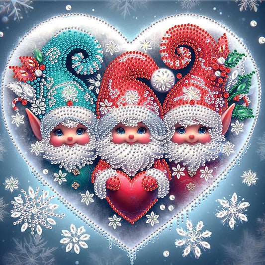 Diamond Painting - Partial Special Shaped - Christmas gnomes (30*30CM)