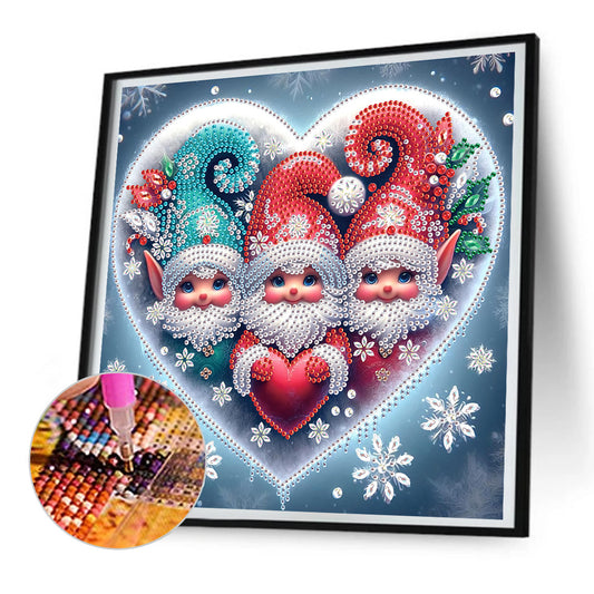 Diamond Painting - Partial Special Shaped - Christmas gnomes (30*30CM)