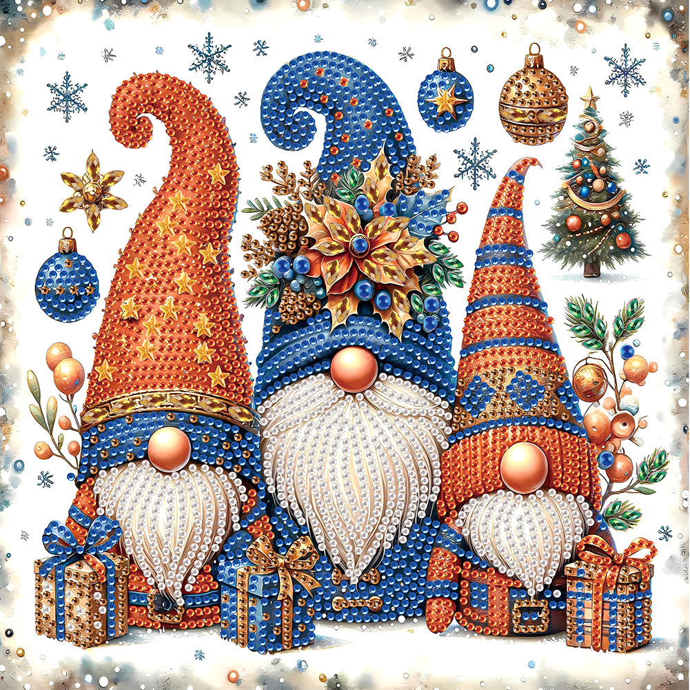 Diamond Painting - Partial Special Shaped - Christmas gnomes (30*30CM)