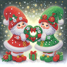 Load image into Gallery viewer, Diamond Painting - Partial Special Shaped - Christmas gnomes (30*30CM)
