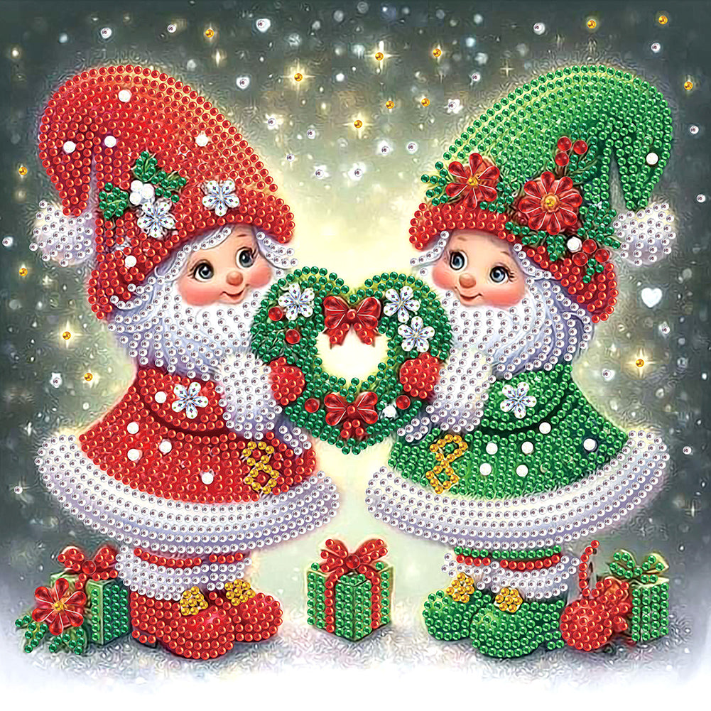 Diamond Painting - Partial Special Shaped - Christmas gnomes (30*30CM)