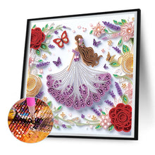 Load image into Gallery viewer, Diamond Painting - Partial Special Shaped - Quilling paper flower girl (30*30CM)

