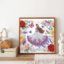 Load image into Gallery viewer, Diamond Painting - Partial Special Shaped - Quilling paper flower girl (30*30CM)
