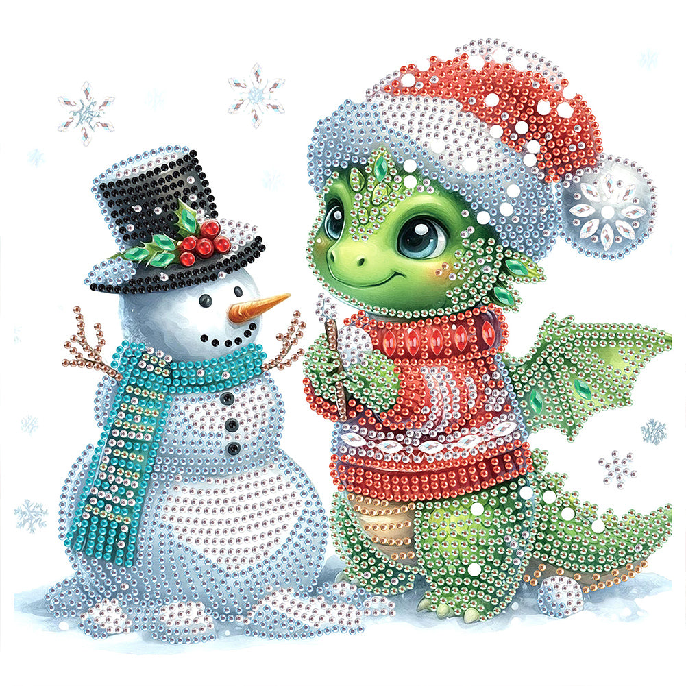 Diamond Painting - Partial Special Shaped - Christmas pterosaur (30*30CM)