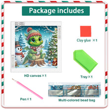 Load image into Gallery viewer, Diamond Painting - Partial Special Shaped - Christmas pterosaur (30*30CM)

