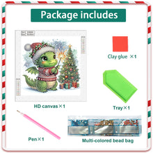 Load image into Gallery viewer, Diamond Painting - Partial Special Shaped - Christmas pterosaur (30*30CM)
