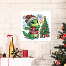Load image into Gallery viewer, Diamond Painting - Partial Special Shaped - Christmas pterosaur (30*30CM)
