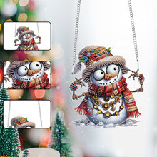 Load image into Gallery viewer, Christmas Snowman Acrylic Special Shape 5D DIY Diamond Painting Dots Pendant
