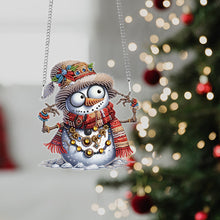 Load image into Gallery viewer, Christmas Snowman Acrylic Special Shape 5D DIY Diamond Painting Dots Pendant

