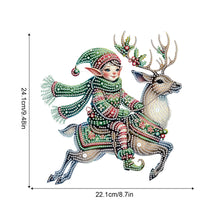 Load image into Gallery viewer, Christmas Elf Deer Acrylic Special Shape 5D DIY Diamond Painting Dots Pendant
