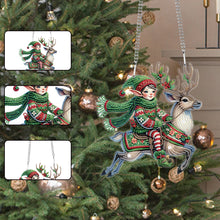 Load image into Gallery viewer, Christmas Elf Deer Acrylic Special Shape 5D DIY Diamond Painting Dots Pendant
