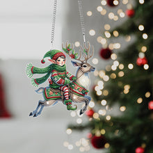 Load image into Gallery viewer, Christmas Elf Deer Acrylic Special Shape 5D DIY Diamond Painting Dots Pendant
