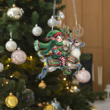 Load image into Gallery viewer, Christmas Elf Deer Acrylic Special Shape 5D DIY Diamond Painting Dots Pendant
