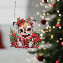 Load image into Gallery viewer, Christmas Deer Acrylic Special Shape 5D DIY Diamond Painting Dots Pendant
