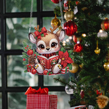 Load image into Gallery viewer, Christmas Deer Acrylic Special Shape 5D DIY Diamond Painting Dots Pendant
