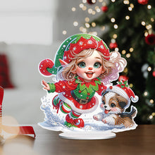 Load image into Gallery viewer, Christmas Girl &amp; Dog Diamond Painting Tabletop Ornaments Kit Bedroom Table Decor
