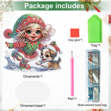 Load image into Gallery viewer, Christmas Girl &amp; Dog Diamond Painting Tabletop Ornaments Kit Bedroom Table Decor
