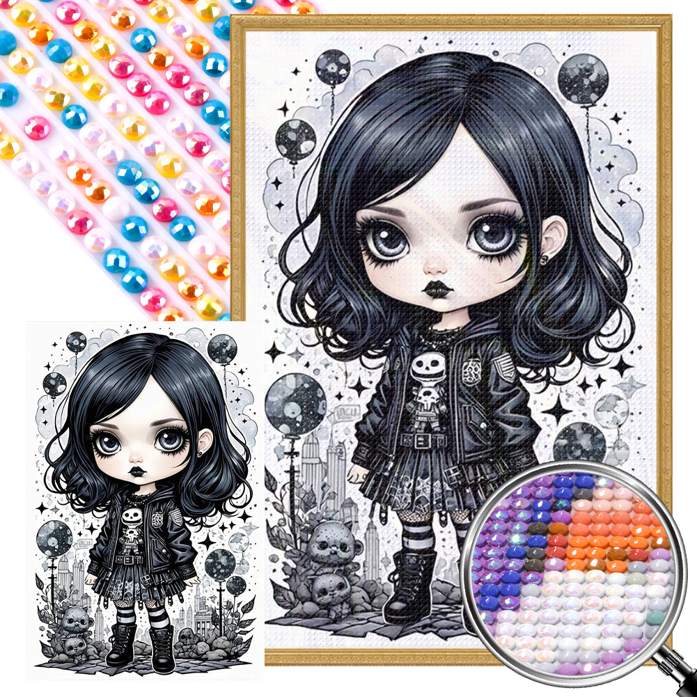 AB Diamond Painting - Full Round - Goth girl (40*60CM)