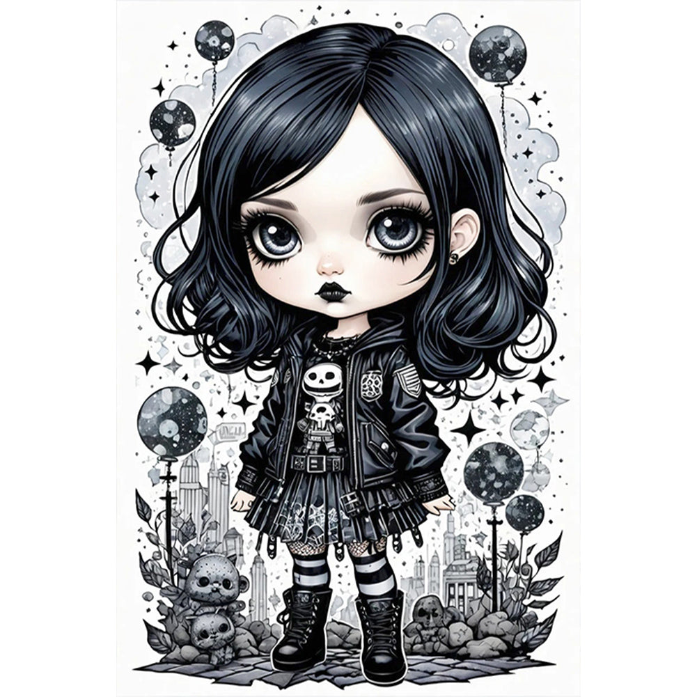 AB Diamond Painting - Full Round - Goth girl (40*60CM)