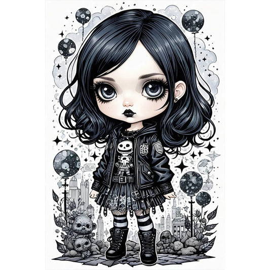 AB Diamond Painting - Full Round - Goth girl (40*60CM)