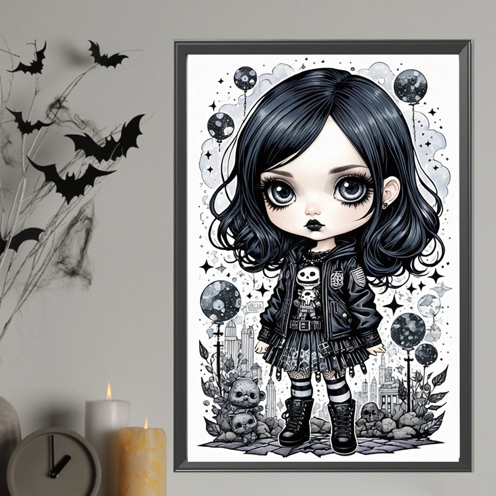 AB Diamond Painting - Full Round - Goth girl (40*60CM)