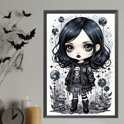 AB Diamond Painting - Full Round - Goth girl (40*60CM)