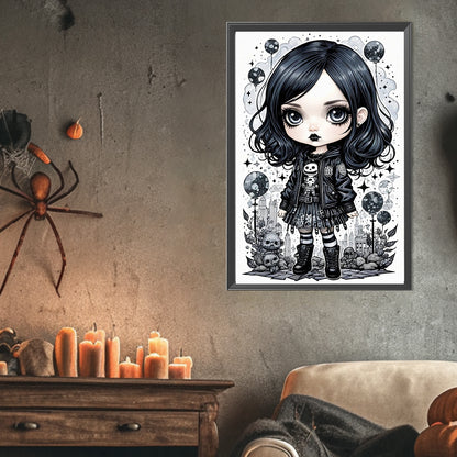 AB Diamond Painting - Full Round - Goth girl (40*60CM)