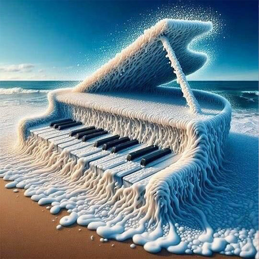 Diamond Painting - Full Round - Piano on the sea (30*30CM)