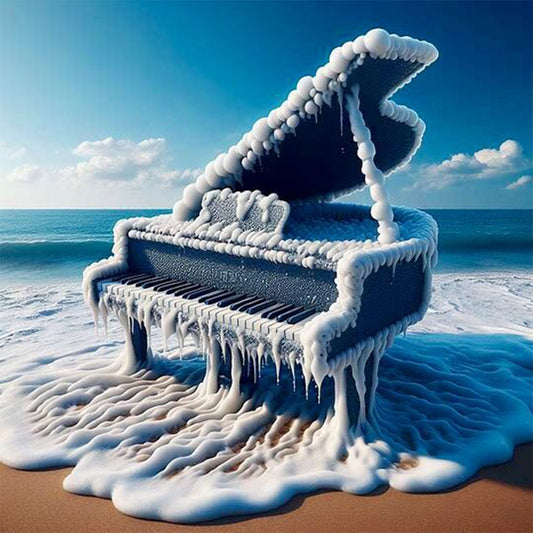Diamond Painting - Full Round - Piano on the sea (30*30CM)