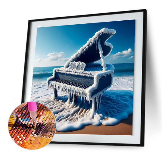 Diamond Painting - Full Round - Piano on the sea (30*30CM)