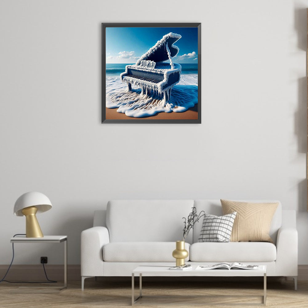 Diamond Painting - Full Round - Piano on the sea (30*30CM)