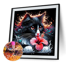 Load image into Gallery viewer, Diamond Painting - Full Round - Cat and flower (40*40CM)
