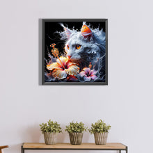 Load image into Gallery viewer, Diamond Painting - Full Round - Cat and flower (40*40CM)
