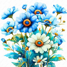 Load image into Gallery viewer, Diamond Painting - Full Square - Blue and white chick Chrysanthemum (30*30CM)
