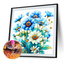 Load image into Gallery viewer, Diamond Painting - Full Square - Blue and white chick Chrysanthemum (30*30CM)
