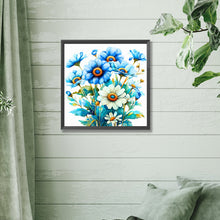 Load image into Gallery viewer, Diamond Painting - Full Square - Blue and white chick Chrysanthemum (30*30CM)
