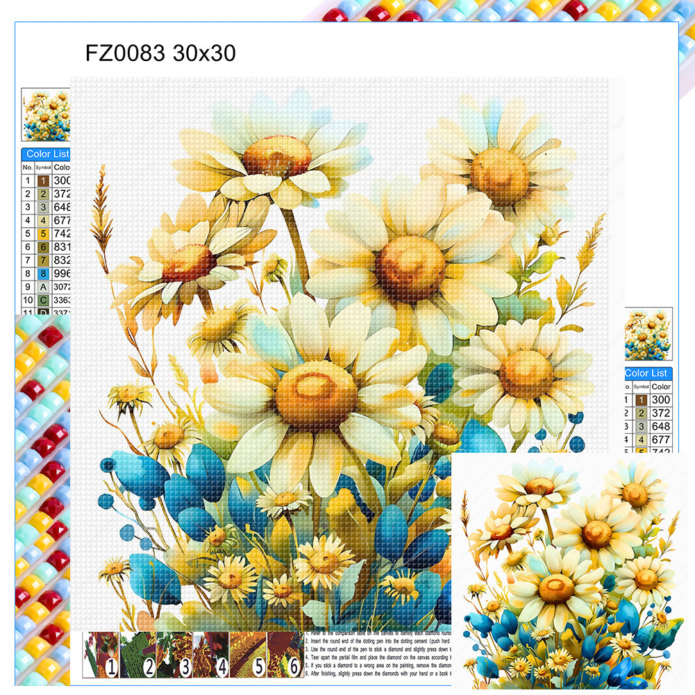 Diamond Painting - Full Square - Light yellow daisy (30*30CM)