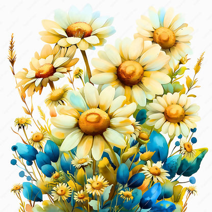 Diamond Painting - Full Square - Light yellow daisy (30*30CM)