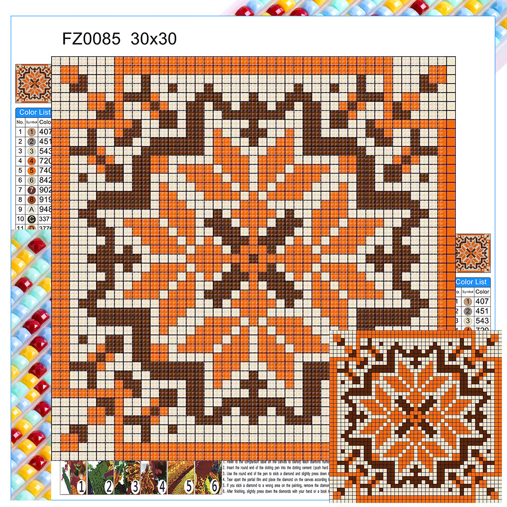 Diamond Painting - Full Square - Orange mosaic (30*30CM)