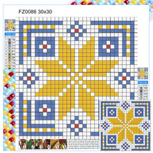 Load image into Gallery viewer, Diamond Painting - Full Square - Blue and yellow mosaic (30*30CM)
