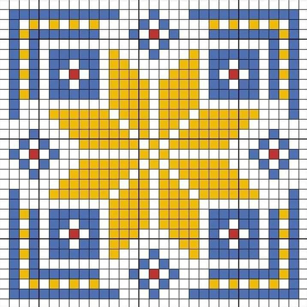 Diamond Painting - Full Square - Blue and yellow mosaic (30*30CM)