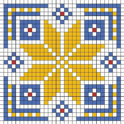 Diamond Painting - Full Square - Blue and yellow mosaic (30*30CM)