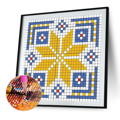 Diamond Painting - Full Square - Blue and yellow mosaic (30*30CM)