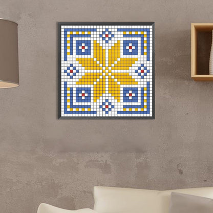 Diamond Painting - Full Square - Blue and yellow mosaic (30*30CM)