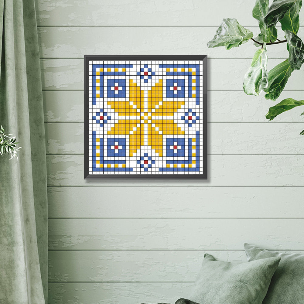 Diamond Painting - Full Square - Blue and yellow mosaic (30*30CM)